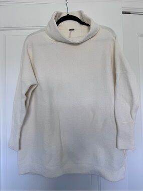 Free People XS Cream Ottoman Slouchy Tunic Sweater
